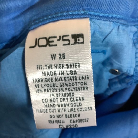 Joe’s blue coated high water jeans size 25 NWT minor wear - Picture 7 of 7
